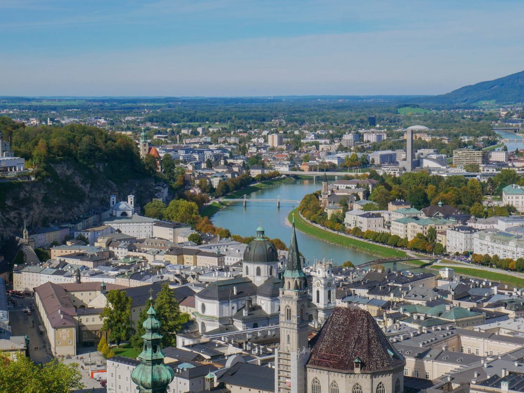 Die Aussicht auf die Stadt Salzburg von oben