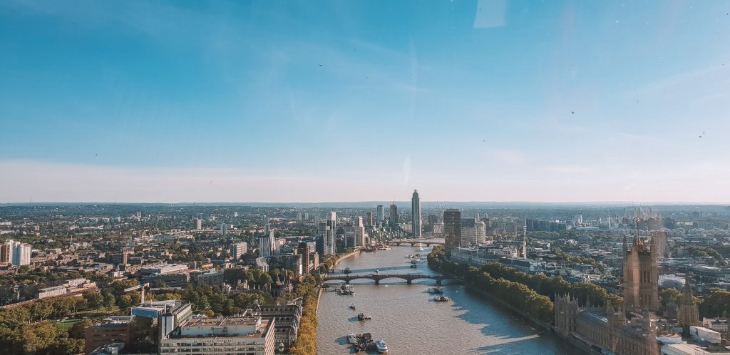 3 Tage London, Aussicht aus dem London Eye auf die Themse